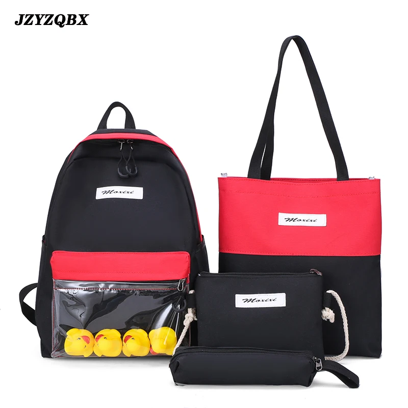 "Холщовый школьный рюкзак для девочек JZYZQBX, 4 шт./компл."