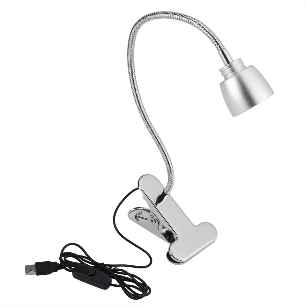 Портативный 3 Вт Мощный Макияж светодиодный настольная лампа Серебряный USB