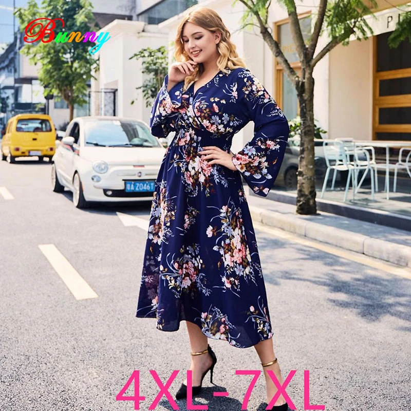 2019 модное осенне-зимнее длинное платье размера плюс для женщин свободные