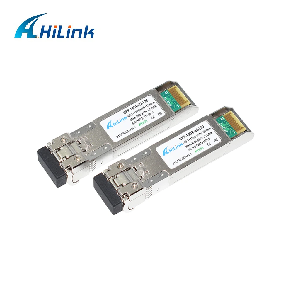 Приемопередатчик GBIC WDM 10G 80km 10GBASE BX80 U/D BiDi SFP + 1330nm/1270nm LC|Оптоволоконное