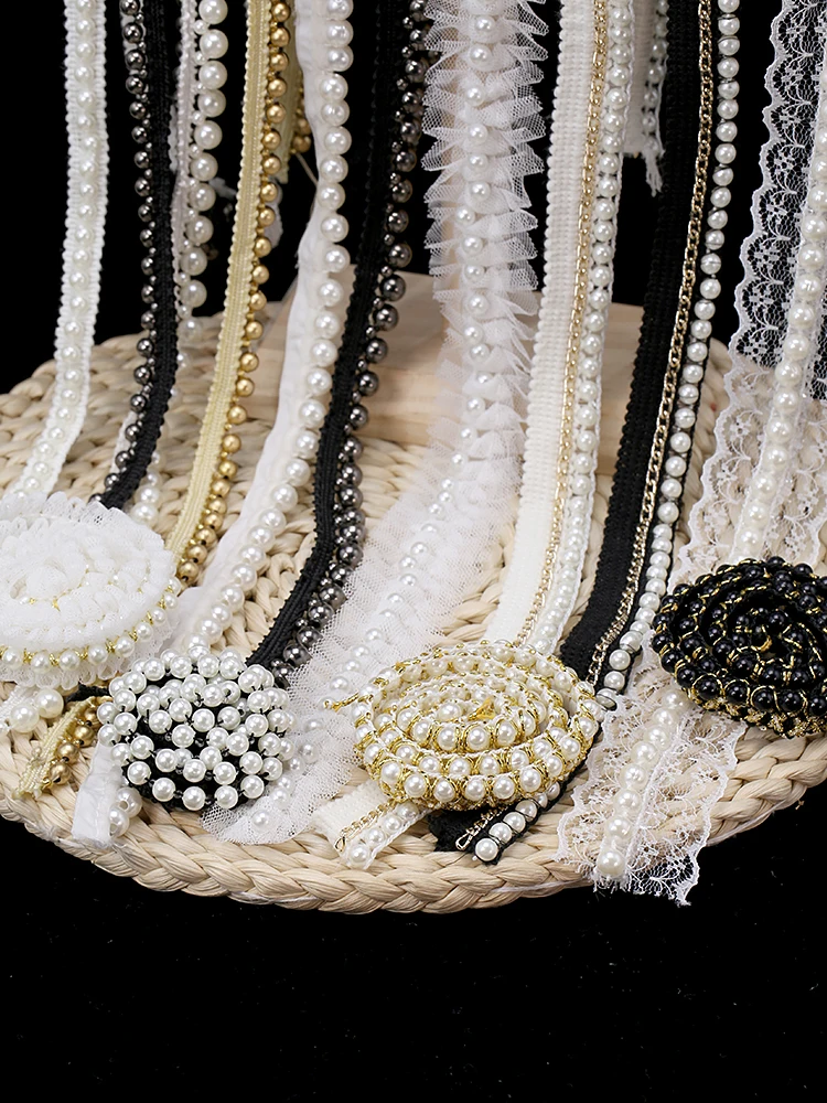 1 ярдов/партия вышитое бисером кружево лента тесьма кружевная ткань отделка