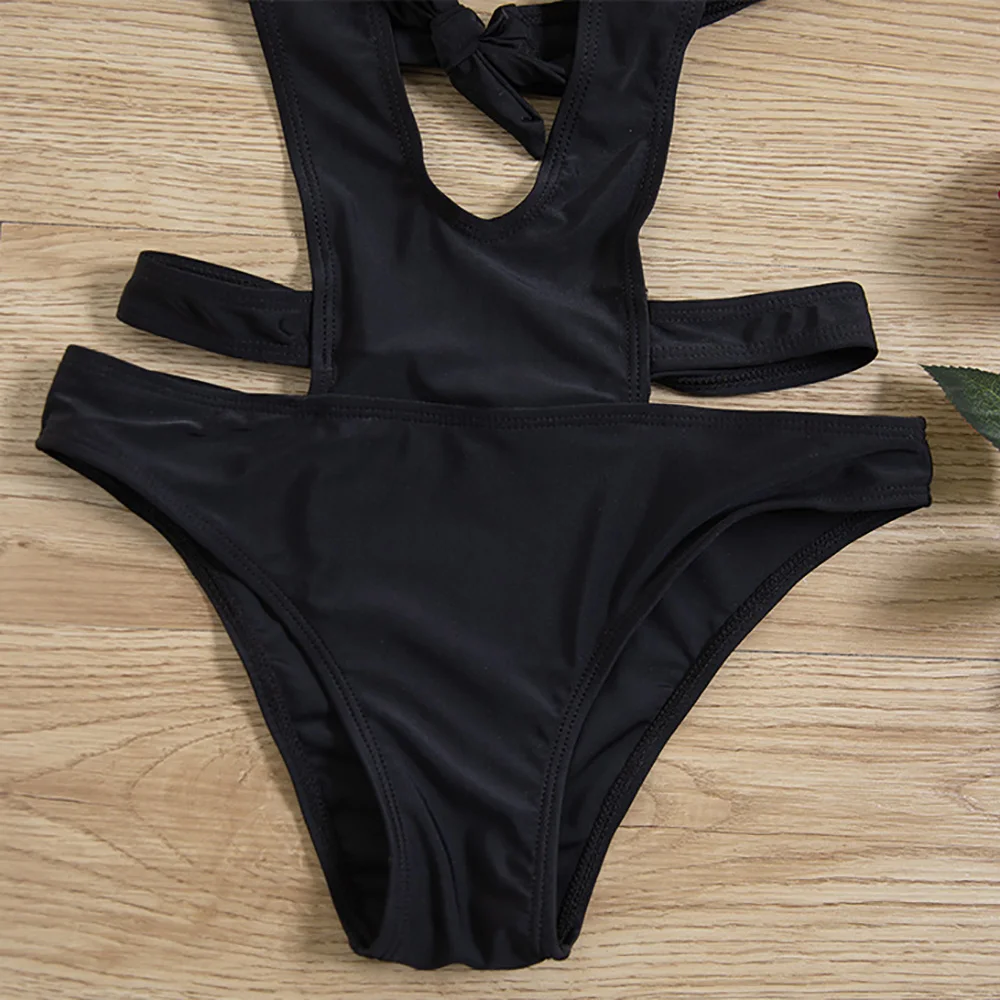 

2021 New Bikini One Piece Swimsuit Sexy Backless Slim Women's Hollow Out European and American Swimsuit Popular