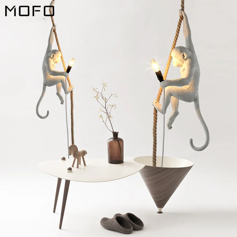 Современная декоративная лампа в форме обезьяны смолы подвесные светильники