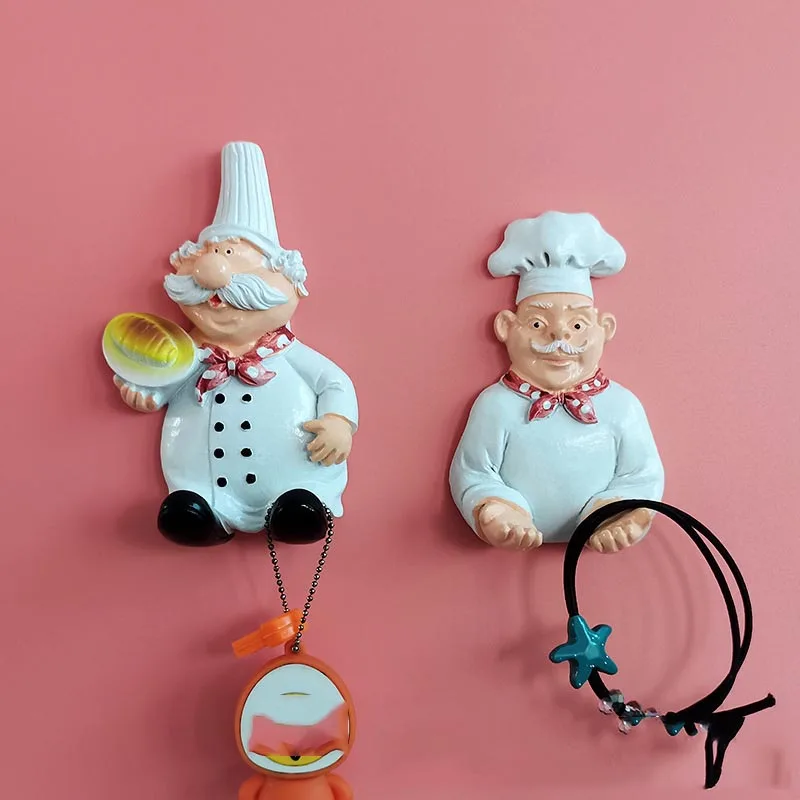 

Cartoon Power Cord Storage Rack Chef Plug Hook Strong Adhesive Hook Creative Plug Finishing Bracket