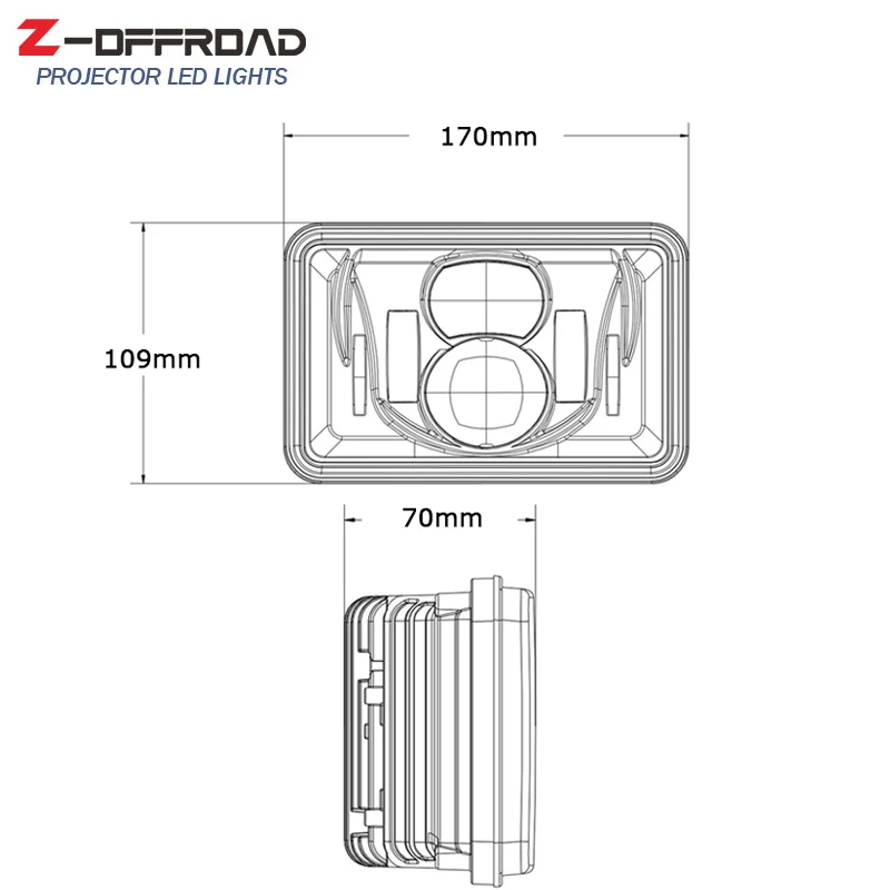4x6 &quotсветодиодный прямоугольник фары для грузового автомобиля daf T800 T400 T600 W900B W900L