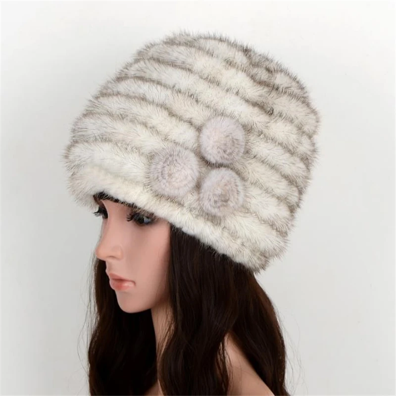 Лидер продаж высококачественные зимние Утепленные норковые шапочки и