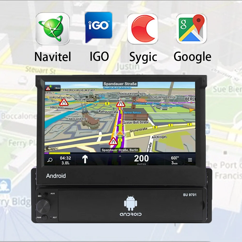 7 дюймов Android 8,1 автомобильный радиоприемник 1 Din MP5 плеер+ Wi-Fi, gps Bluetooth AM/FM карта Оффлайн мультимедиа Playercam