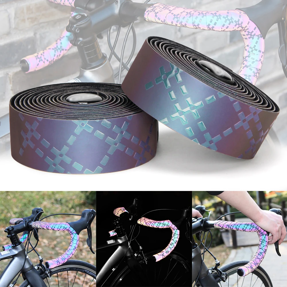

2 PCS Bike Handlebar Belt Anti-skid Shock Absorption Road Car Bicycle Non-slip Belt Color-changing Handlebar Tape Accessories