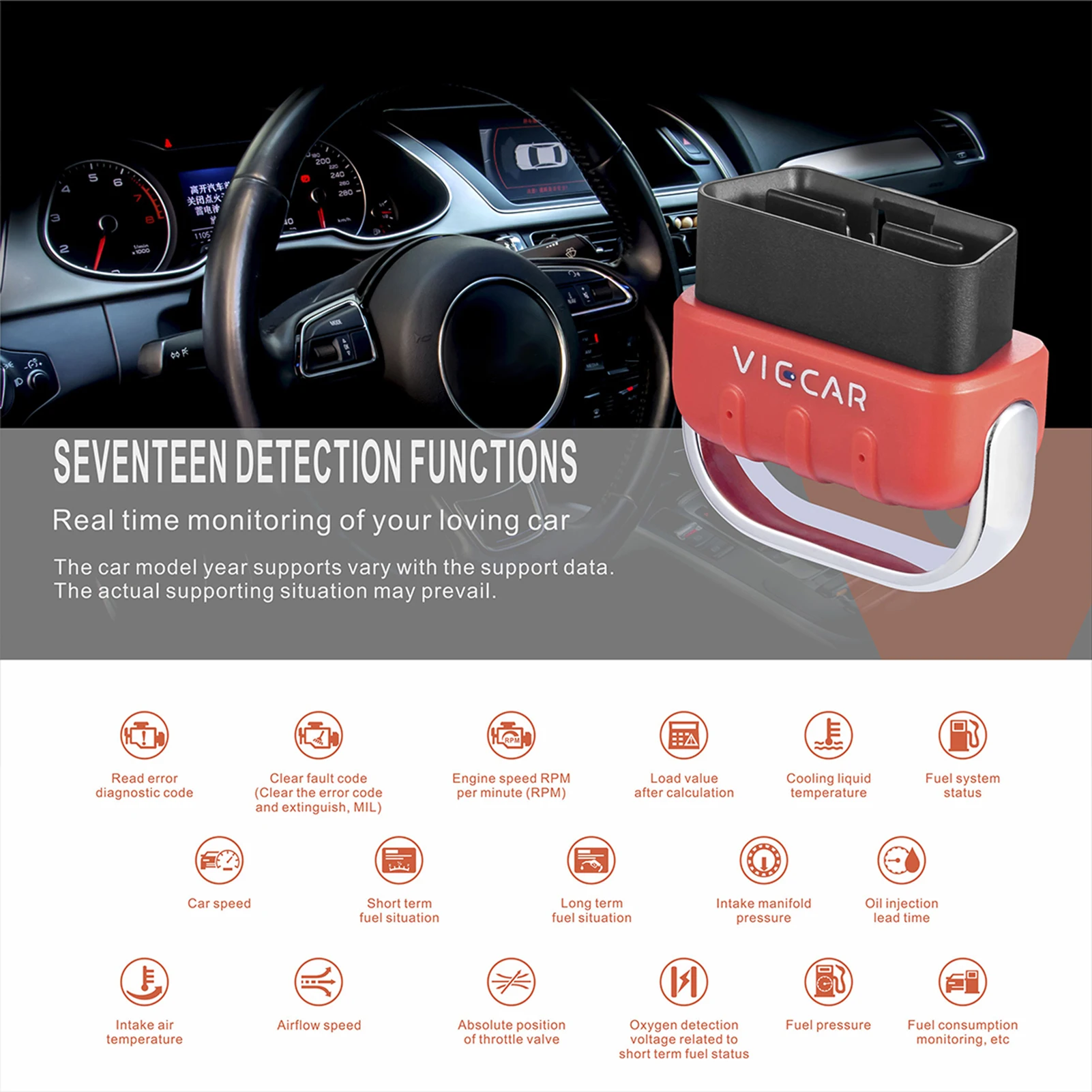 

Viecar VP006 WiFi OBD2 Car Diagnostic Scanner Tool Diagnostic Scanner Engineer Code Read Work Diagnostic Tool For Android/IOS