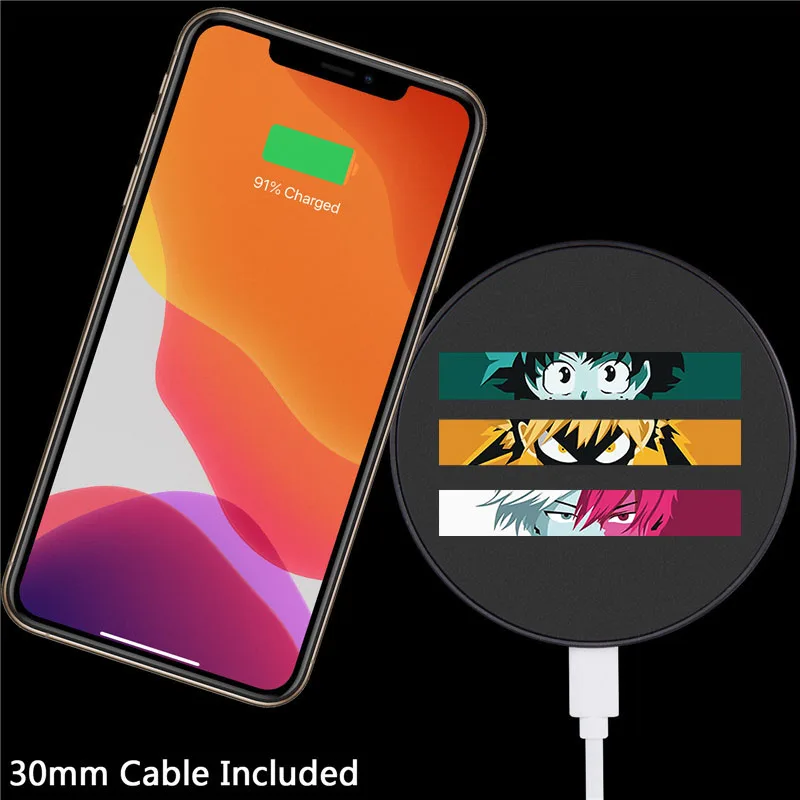 japan anime my hero wireless charger for iphone wireless charger portable charger for iphone for samsung for huawei for xiaomi free global shipping