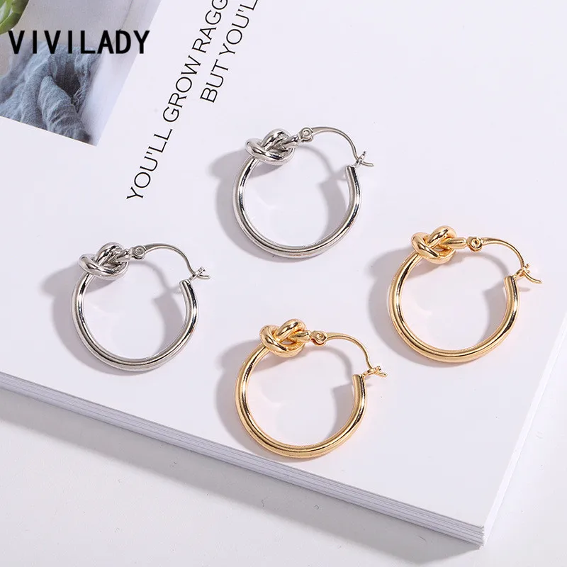 Серьги кольца VIVILADY женские круглые шикарные ювелирные украшения в