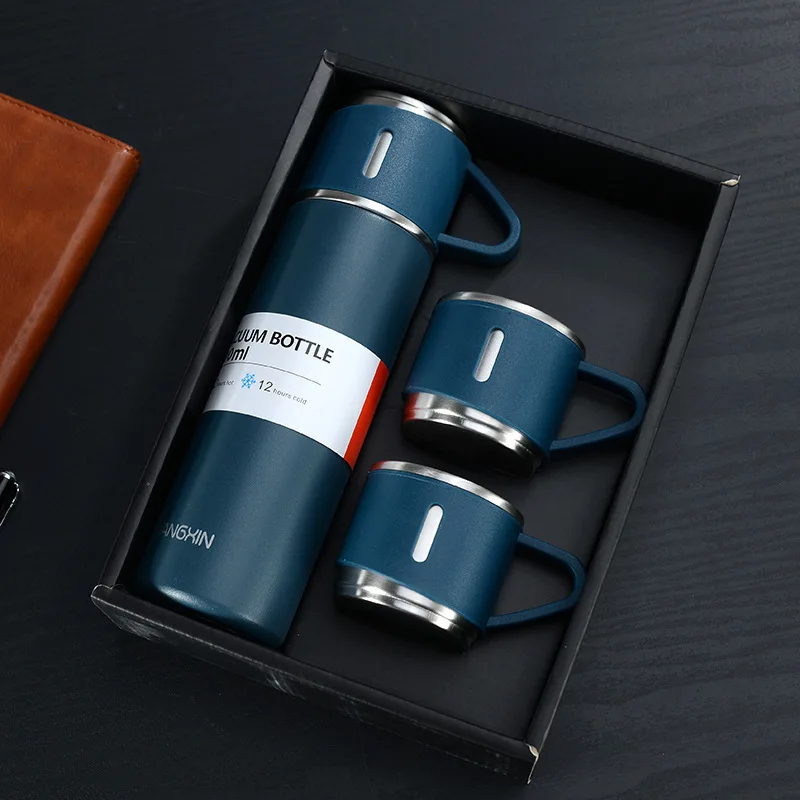 

500ML New stainless steel suit thermos mug portable male and female student portable water cup business annual meeting gift cup