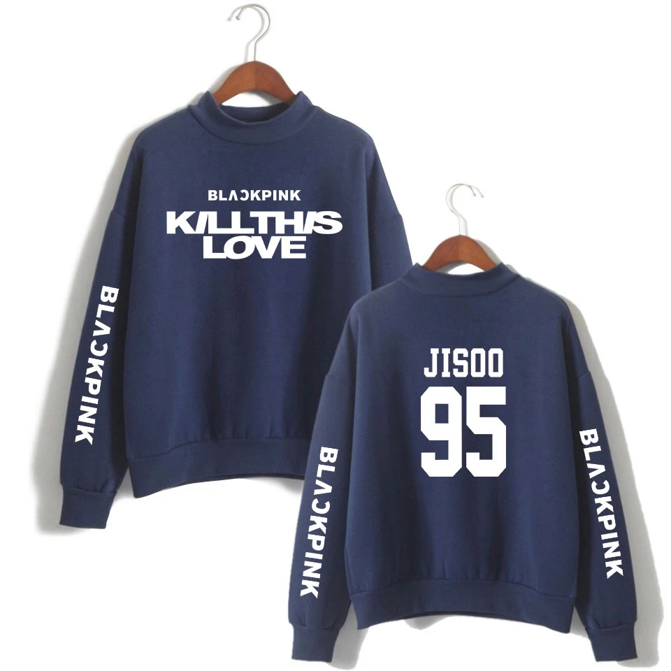 

New Fashion Kpop clothes KILLTHISLOVE K Pop Turtleneck Sweatshirts Women Fashion Long Sleeve Harajuku Streetwear Hip Hop Tops