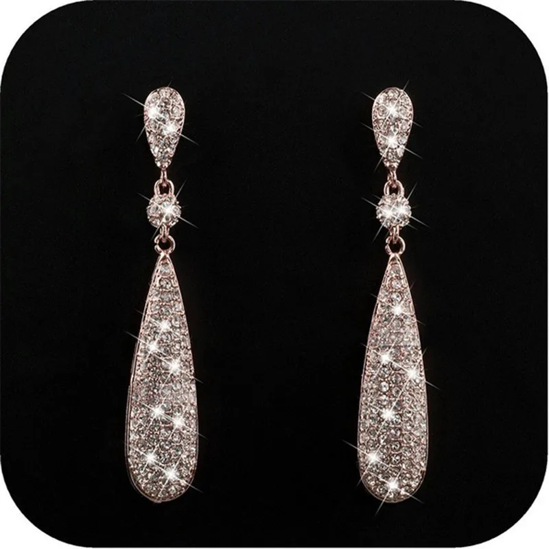 

Fashion creative popular simple shiny zircon all-match women's wedding party earrings party holiday gifts jewelry wholesale