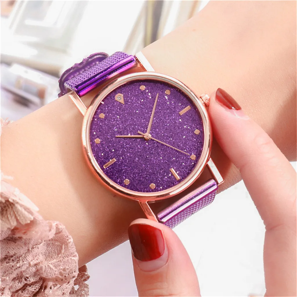 

Luxury Casual Starry Sky Wrist Watch Women Ladies Rhinestone Designer Clock Simple Dress Birthday Gift Montre Femme