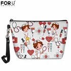 Дорожная косметичка FORUDESIGNS, мультяшная медсестра, медицинская маленькая косметичка из искусственной кожи, женская сумка-клатч для девочек, кошелек для хранения монет