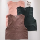 Топ женский, бесшовный, с глубоким V-образным вырезом