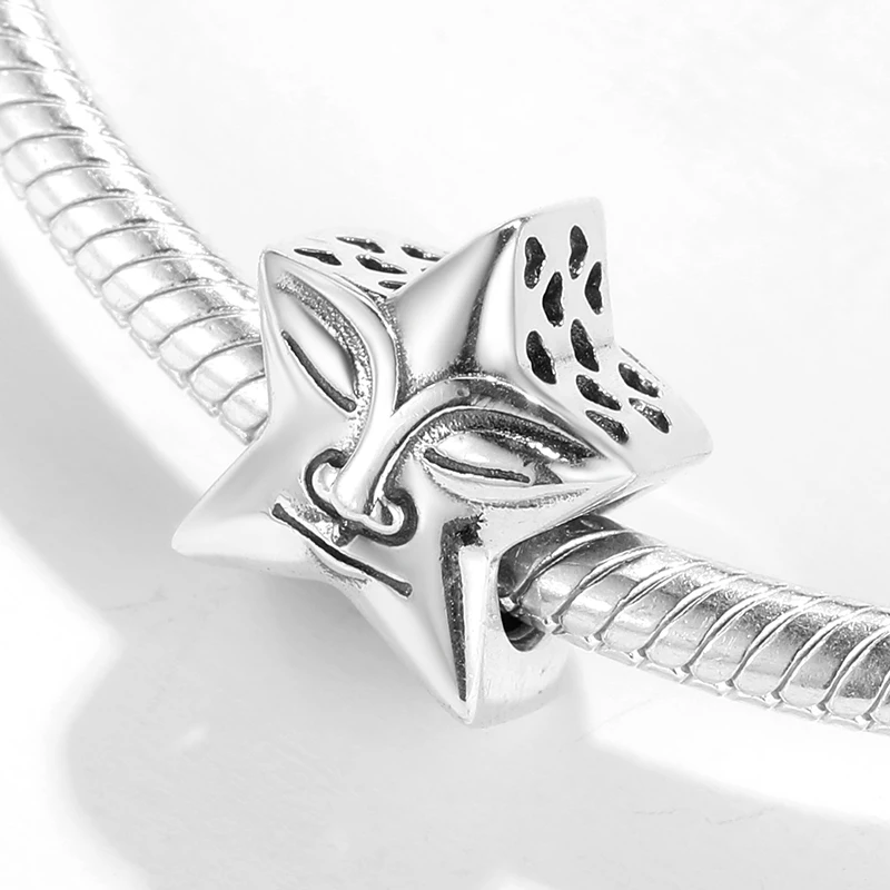 Подлинные серебряные бусины-подвески в виде звезды Бога Вселенной подходят к