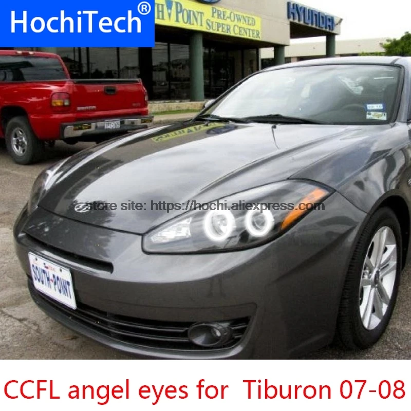 

HochiTech белый 6000K CCFL головсветильник гало ангел демон глаз комплект ангельские глазки светильник для Hyundai Tiburon 2007 2008