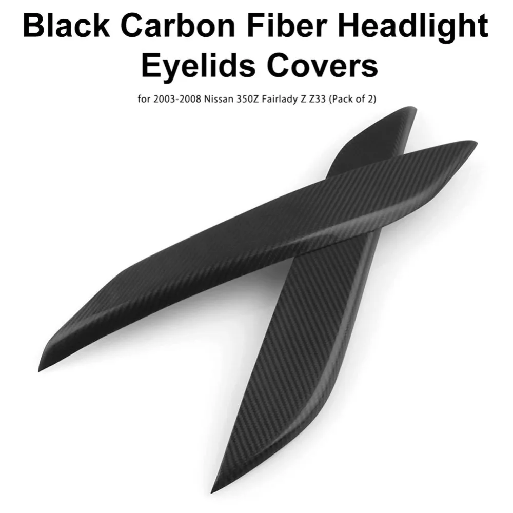 2 шт. Автомобильная Верхняя лампа из углеродного волокна колпак для фар крышка