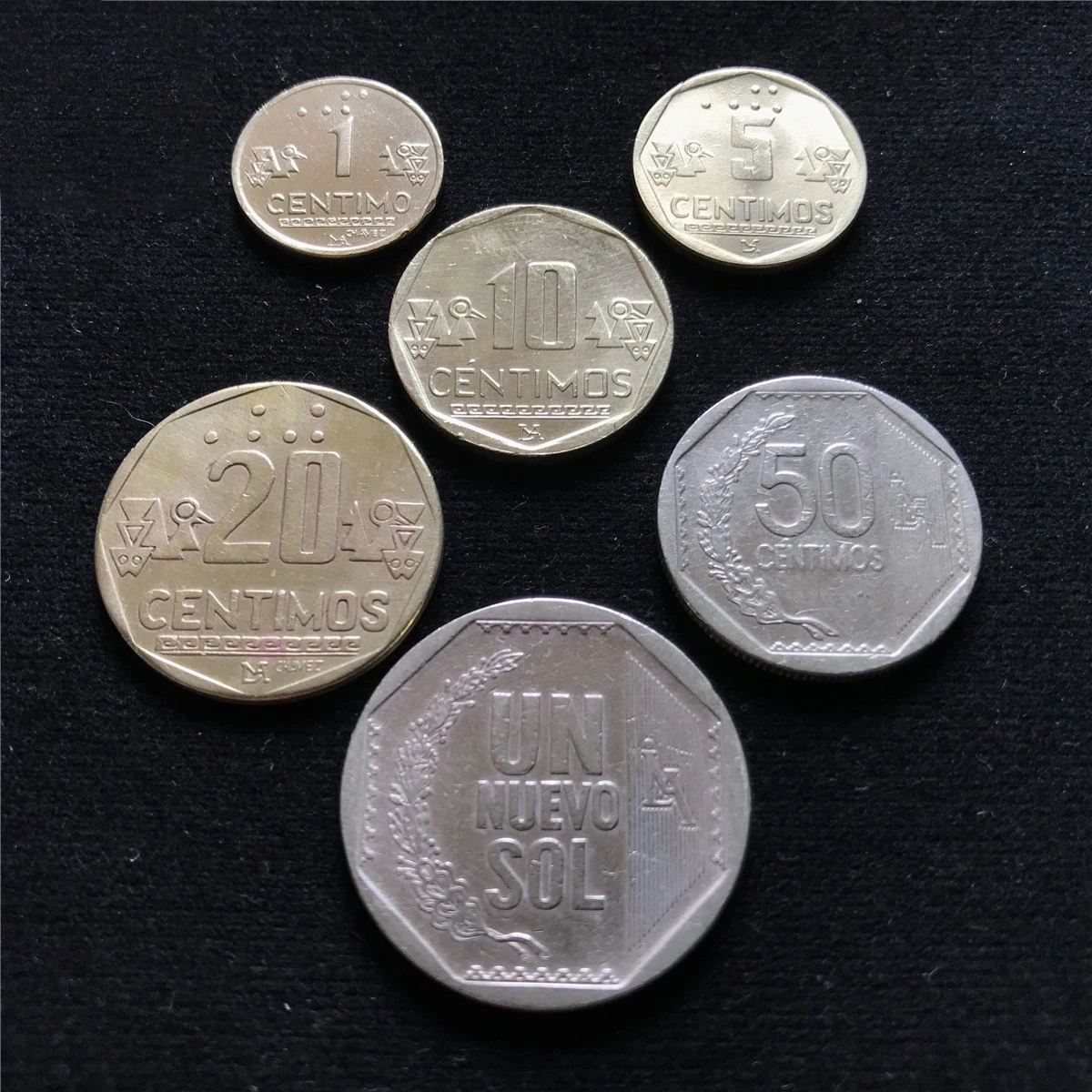 Набор из 6 монет Перу Латинская Америка Коллекция 100% настоящих оригинальных UNC