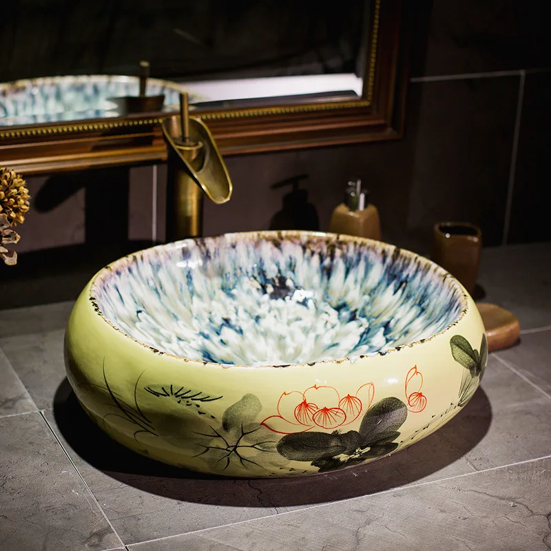 Фарфоровая китайская Классическая художественная раковина столешница