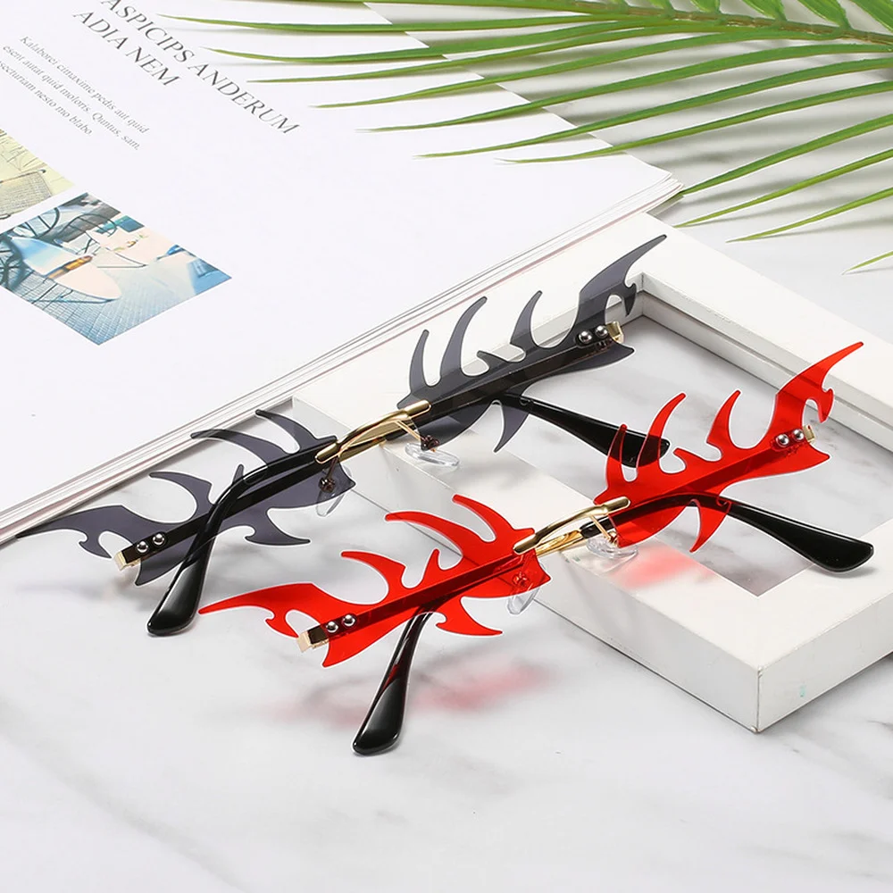 

New Arrived Rimless Sunglasses Women Men Trimming Goldfish Shape Sun Glasses Female Personality Colorful Party Sexy Eyewear UV