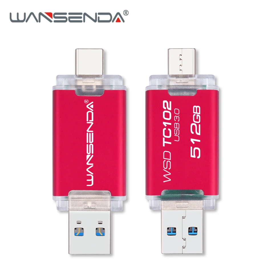 Флеш накопитель WANSENDA OTG USB 3 0 и Type C флешка 512 ГБ 256 Флешка 32 Гб 64 128 ГБ|USB
