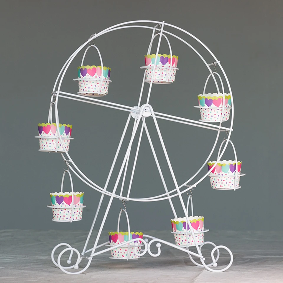 Металлическая подставка для кексов Transhome колесо обозрения с 8 чашками торта