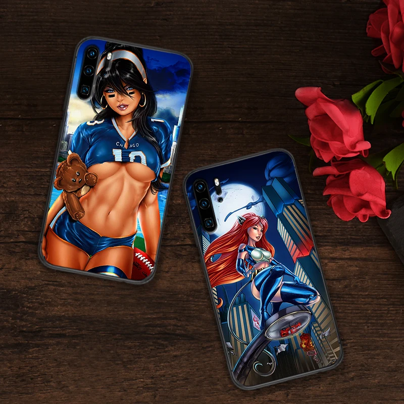 Сексуальная девушка с героями мультфильмов для huawei Y6 Y7 Y9 Prime 2019 mate 10 20 Pro Nova2 3 4 Lite Nova