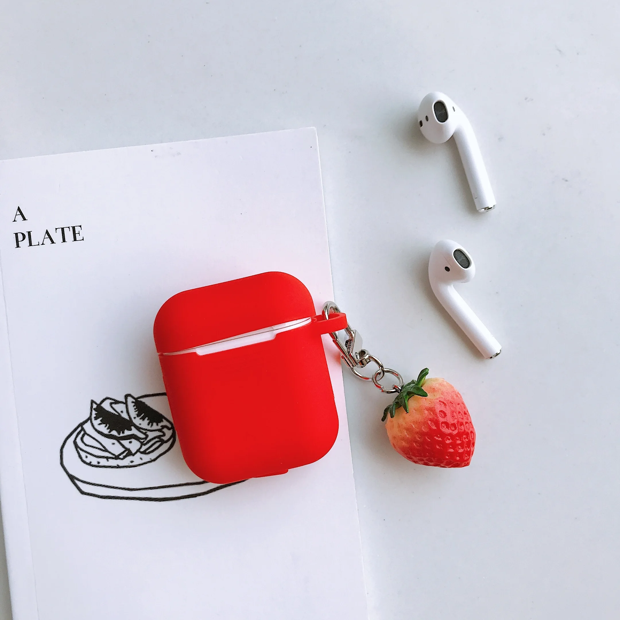 A6 Для AirPods чехол с милым брелком Единорог/мини конфеты фрукты аксессуары чехол s Для Air pods 2 Силиконовый беспроводной чехол для наушников - Цвет: A6