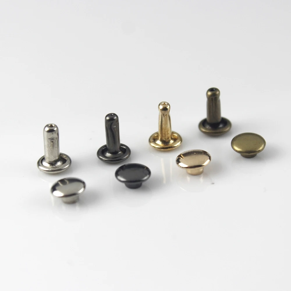 

6/8mm 100sets Metal Double Cap Rivets Studs Round Rivet for Leather Craft Bag Belt Clothing Garment Shoes Pet Collar Decor