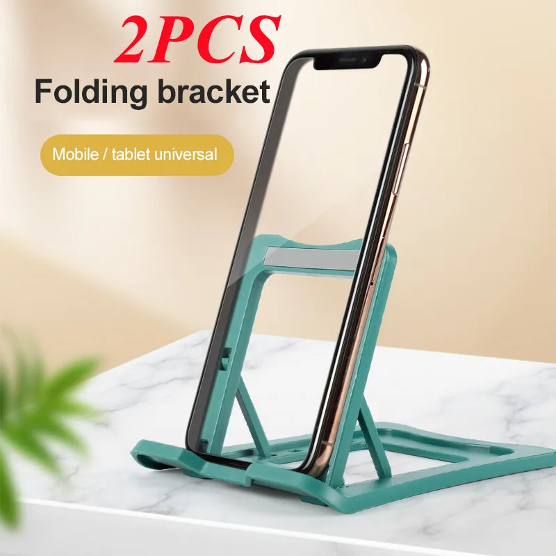 

2 Pcs/lot Mobile Phone Bracket Foldable Phone Stand Holder ABS IPad Holder Bracket Dock For Desk 4-level Height Adjustable