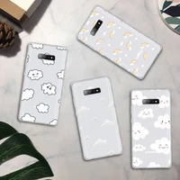 cartoon clouds blue cute lovely phone case transparent for samsung galaxy a71 a21s s8 s9 s10 plus note 20 ultra