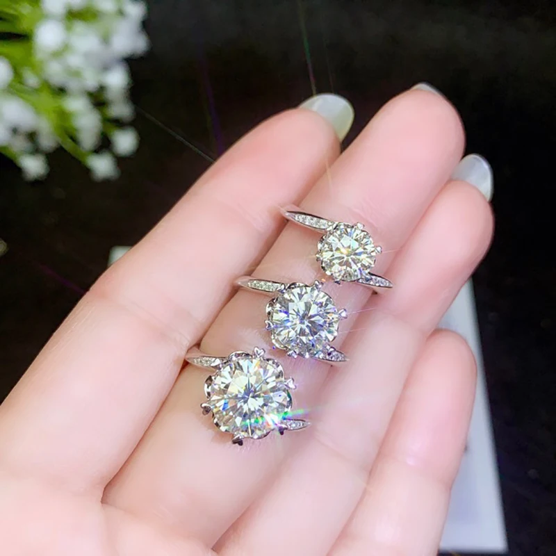 BOEYCJR 925 серебро 1 карат/2 карат/3 карата F цветной Муассанит VVS помолвка женская с