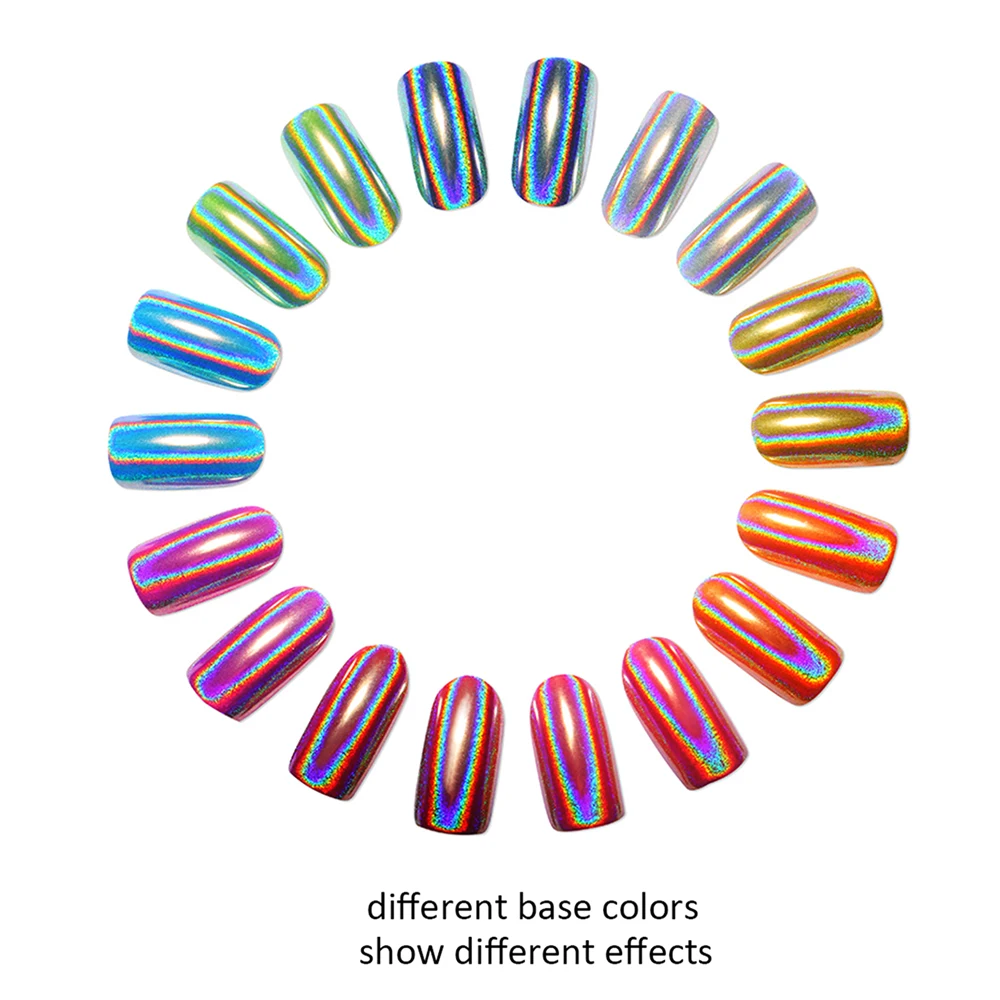 Голографическая Лазерная пудра Радужный хромированный порошок для дизайна