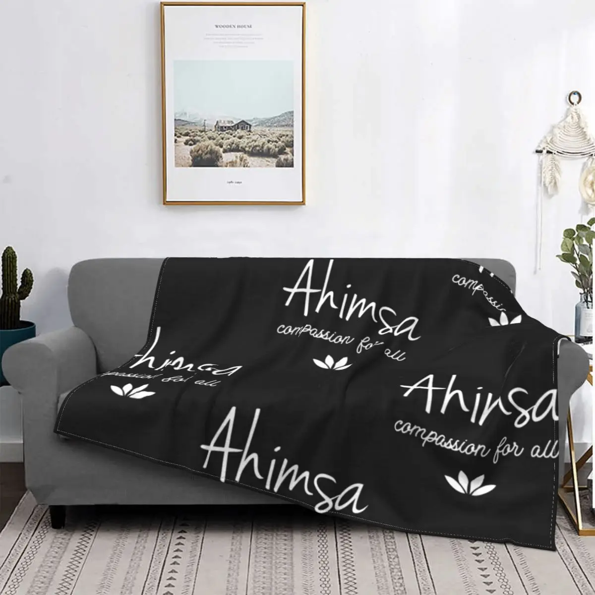 

Ahimsa-Manta de felpa para el hogar, manta de forro polar de franela suave y cálida para el sofá, la cama, cubierta de viaje, re