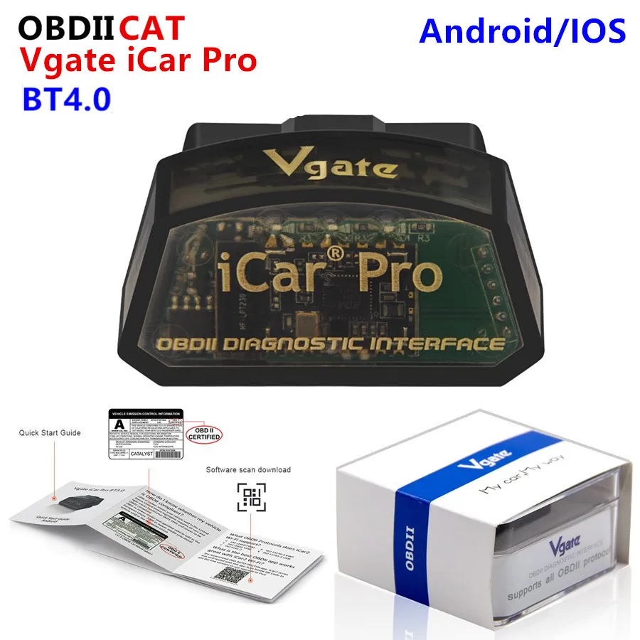 50 шт. DHL Vgate iCar Pro Bluetooth 4 0/3 0 OBD2 ELM327 V2.1 для Android/IOS ECU проверьте диагностику автомобиля