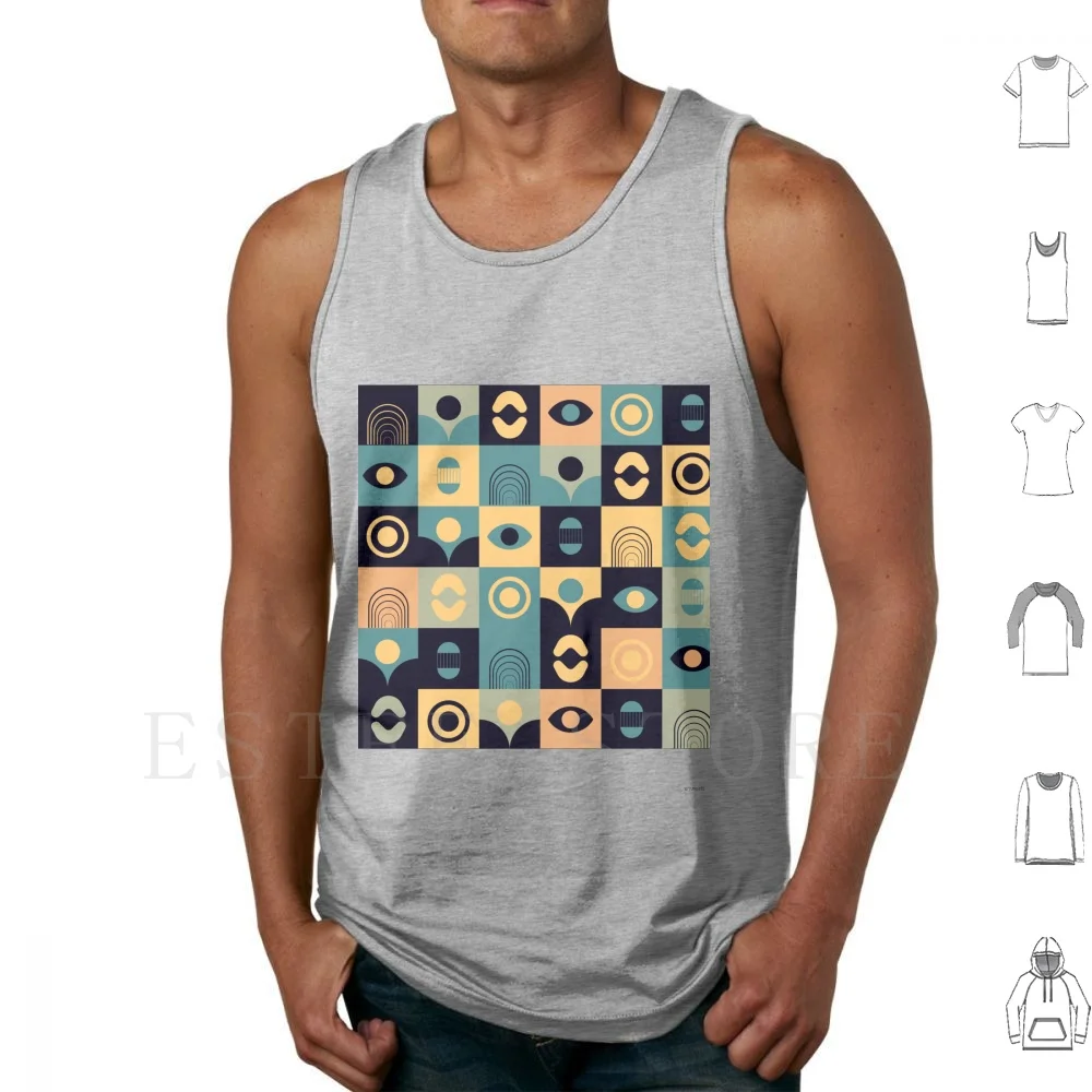 

Modern Art Pattern , Cool Organic Shape Composition Art Tank Tops Vest Sleeveless Pattern Modern Mid Century Abstract