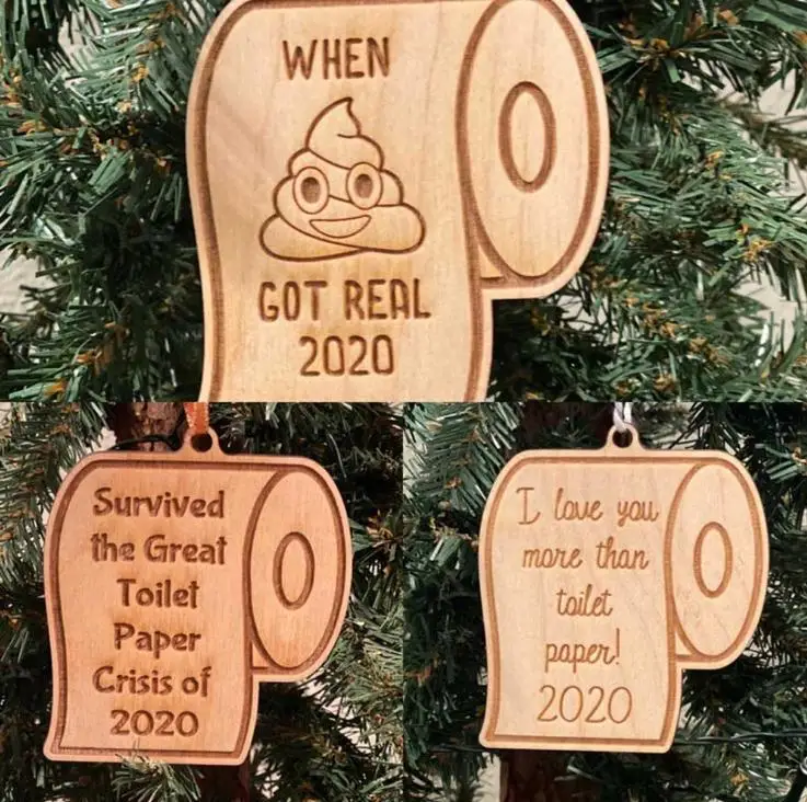 

Wooden Christmas Ornaments Christmas Tree Hanging Xmas Pendant Santa Toilet Decoration SN3480
