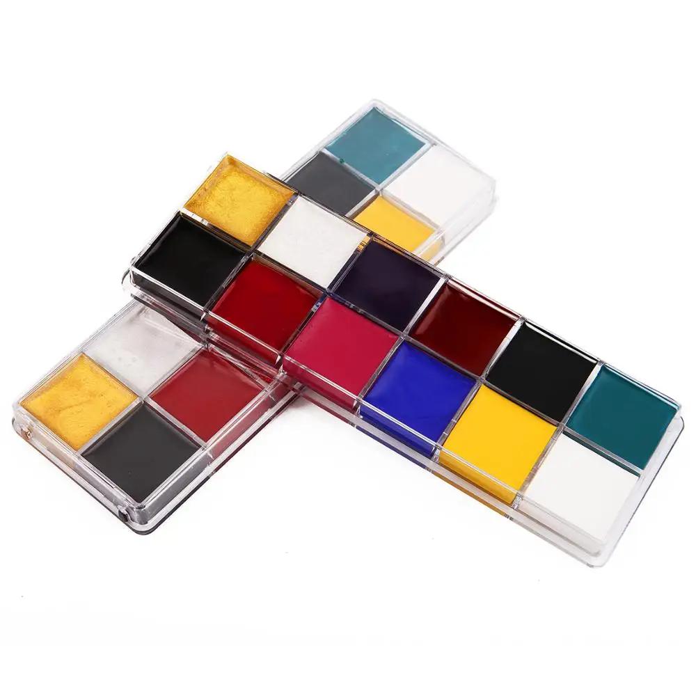 

12 colors non-toxic face body painting oil painting art makeup set kit Halloween party kit
