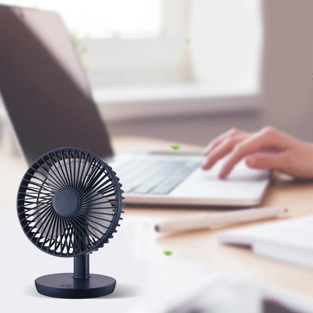 

3 Speeds Mini USB Charging Desk Fan with non-slip feet pads on the bottom fan 90 Adjustable Angle for Home Office Working Study