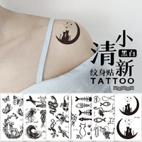 temporary tattoo sticker on ear finger shoulder sketches flower bird cat tatto transferable tattoos tatuajes temporales tattos