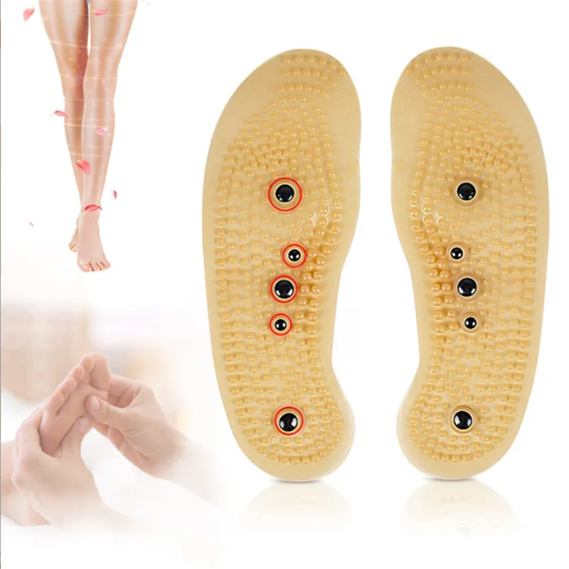 

Unisex Magnetic Massage Insoles Foot Acupressure Shoe Pads Therapy Slimming Insoles for Weight Loss Transparent