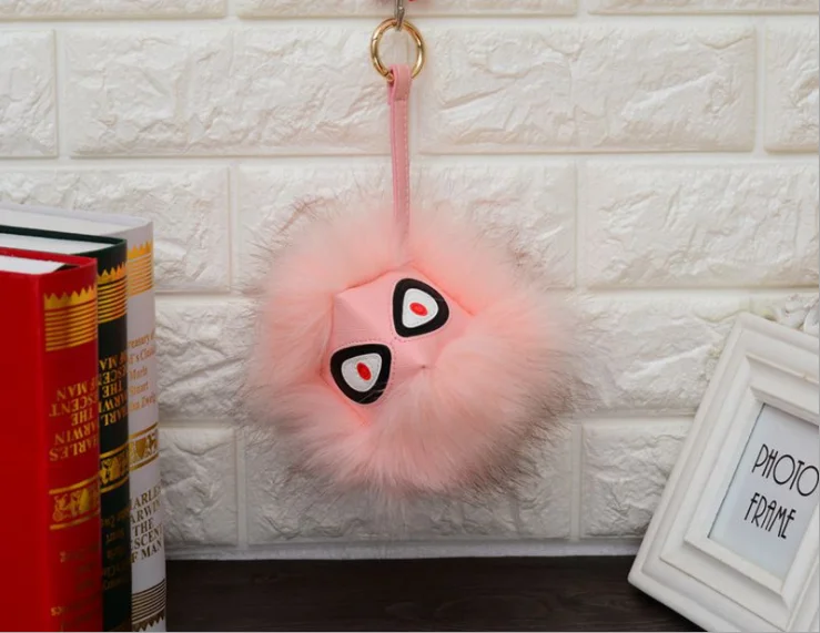 2020 Меховые помпоны брелки шарик из искусственного кроличьего меха брелок для