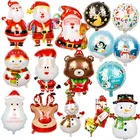 Воздушные шары с рождественскими мотивами, фольгированные шары с Санта-Клаусом, снеговиком, украшения для рождественской вечеринки, новогодний декор