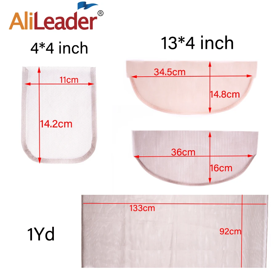 Alileader Hot Selling Swiss Lace Net For Making Wig Foundation Hairnet Accessories Weaving Tools Hair 4*4 13*4 1 Yard | Шиньоны и