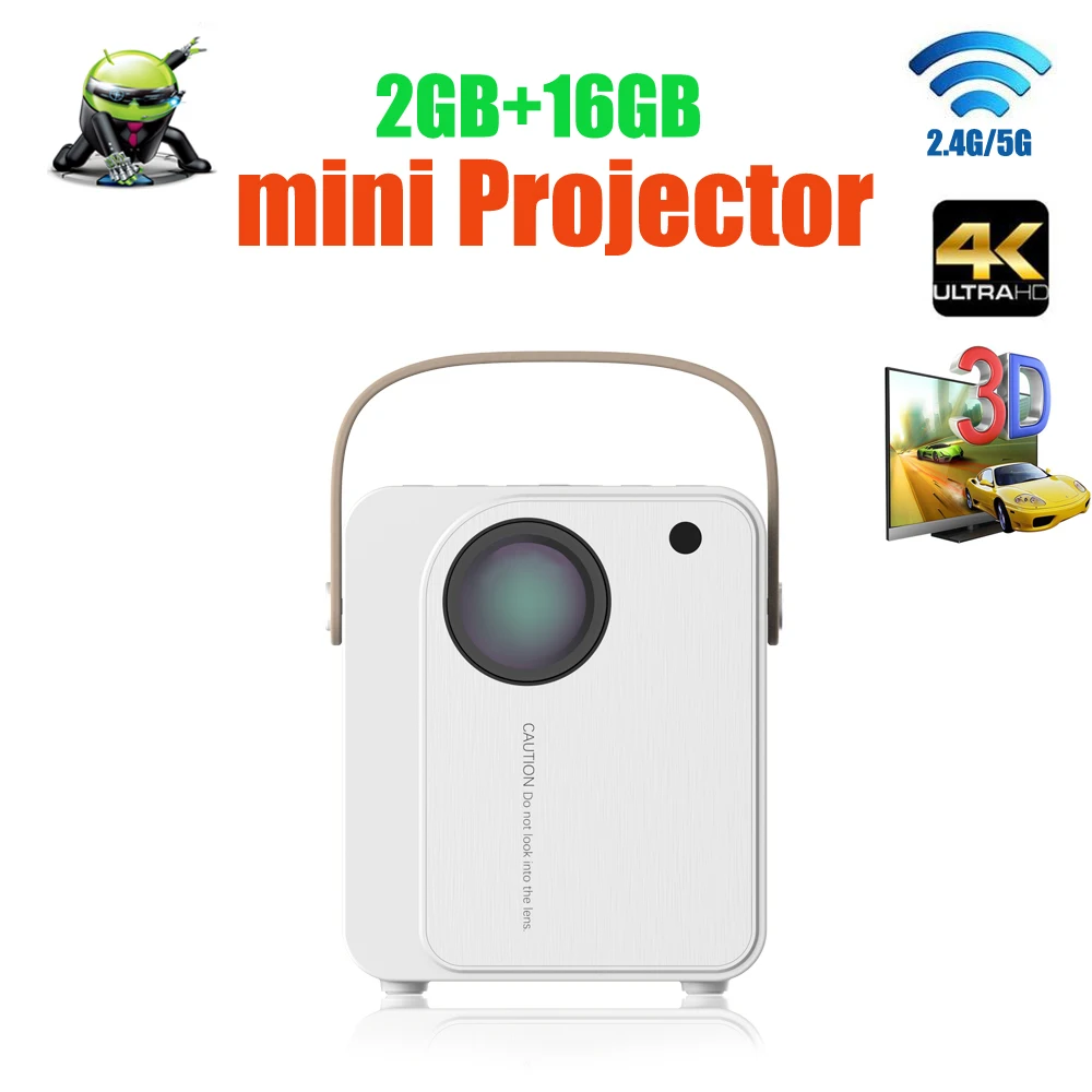 4K 3D T2 мини проектор android 6 0 умный 2 4G/5G Двойной Wi Fi BT4.1 full hd 1080p видеопроектор