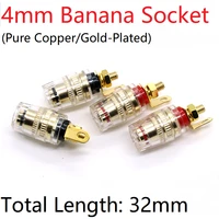 4mm wire binding post copper banana socket plugs power amplifier speaker terminal crystal splice cable adapter jack connector