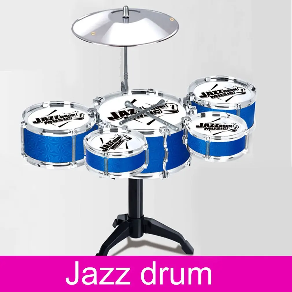 

Детские музыкальные барабанные инструменты, игрушки, 5 барабанов, имитация джазового барабана, набор с барабанными палками, Обучающие музык...